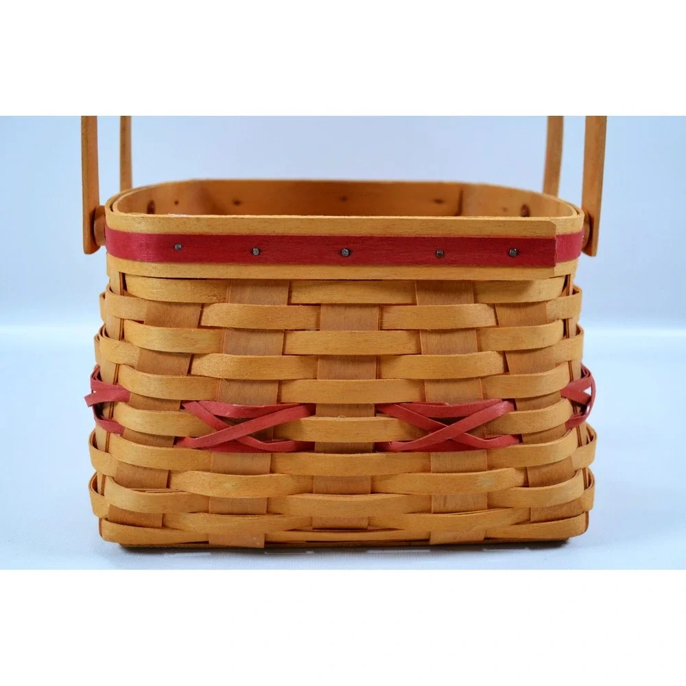 2000 Longaberger Christmas Deck The Halls Basket Plaid Liner 2 Plastic Inserts